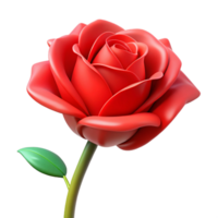 melancholic impressive Single red rose, NO BACKGROUND with Transparent Background. sharp png