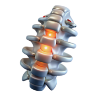 joyful radiant Cybernetic spine with glowing vertebrae and metallic plating NO BACKGROUND with Transparent Background. gallery standard png