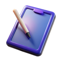 stunning organic Tablet computer with stylus NO BACKGROUND with Transparent Background. detailed png