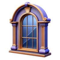 romantic breathtaking Victorian window frame, detailed woodwork, NO BACKGROUND with Transparent Background. masterfully captured png