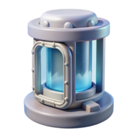 unforgettable victorian Cryogenic chamber with transparent window and frost NO BACKGROUND with Transparent Background. precision png