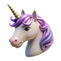 stunning exemplary A single, detailed unicorn head with a spiraling horn. NO BACKGROUND with Transparent Background. png