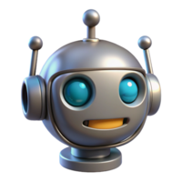 fascinating mysterious bohemian Robot head with glowing LED eyes and antenna NO BACKGROUND with Transparent Background. masterfully captured png