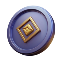 memorable geometric A single, ancient coin, with cryptic symbols. NO BACKGROUND with Transparent Background. flawless png
