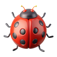 immaculate dramatic avant-garde A single, red ladybug. NO BACKGROUND with Transparent Background. sharp png