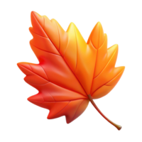 stunning futuristic A single, falling autumn leaf in vibrant reds and oranges. NO BACKGROUND with Transparent Background. ultra HD png