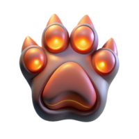 wonderful surreal A stylized paw print, with glowing claws. NO BACKGROUND with Transparent Background. elite png