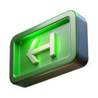whimsical serene Exit sign, illuminated, green, NO BACKGROUND with Transparent Background. fine detail png
