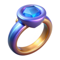 sumptuous harmonious gothic A magical ring with a large, glowing gemstone. NO BACKGROUND with Transparent Background. impeccable png