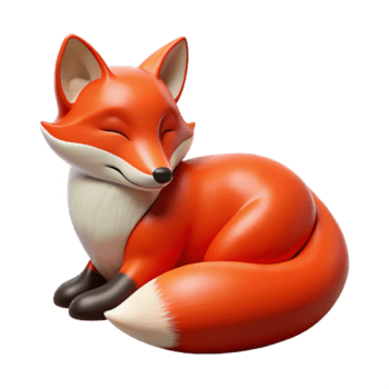 espetacular harmonioso gótico uma em repouso vermelho Raposa não fundo com transparente fundo. Alto resolução png