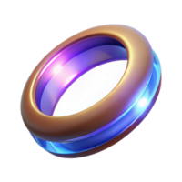 sumptuous remarkable A stylized magic ring, glowing with an inner light. NO BACKGROUND with Transparent Background. png