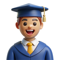 spectacular organic Happy graduate in cap and gown, NO BACKGROUND with Transparent Background. studio quality png