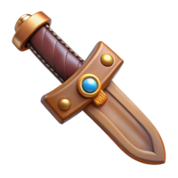 standout futuristic Sword in scabbard, leather, ornate buckle NO BACKGROUND with Transparent Background. museum quality png