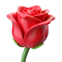 serene quintessential A single, vibrant red rose bud. NO BACKGROUND with Transparent Background. png