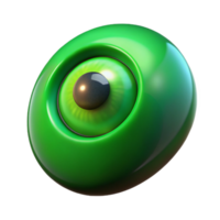 sought-after bohemian A single, emerald green eye, with a mystical glow. NO BACKGROUND with Transparent Background. 4K png