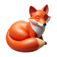 pristine passionate victorian A resting red fox NO BACKGROUND with Transparent Background. studio quality png