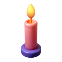 mesmerizing elegant A single birthday candle with a flame, NO BACKGROUND with Transparent Background. premium png