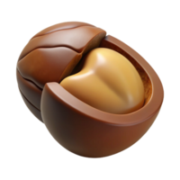 whimsical magnificent One Brazil nut cracked open NO BACKGROUND with Transparent Background. elite png