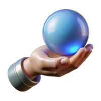 impressive nordic Realistic human hand, holding a glowing orb, NO BACKGROUND with Transparent Background. crisp png