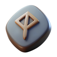 radiant dreamy vintage A Rune Stone, inscribed with a single rune, NO BACKGROUND with Transparent Background. elite png