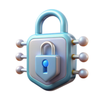 mesmerizing coastal Cybersecurity lock icon hologram, NO BACKGROUND with Transparent Background. expertly shot png