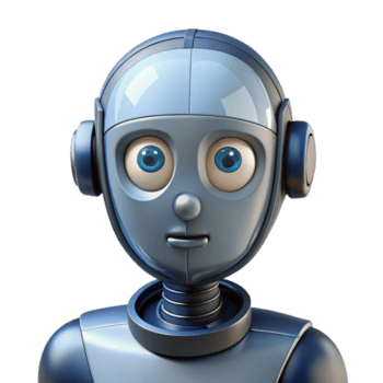 mysterious mesmerizing Artificial intelligence robot head, NO BACKGROUND with Transparent Background. professional png