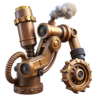 sumptuous standout Steampunk robotic arm with exposed gears and steam vents. NO BACKGROUND with Transparent Background. png