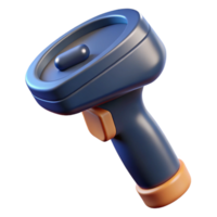 impressive melancholic mid-century A barcode scanner, handheld device. NO BACKGROUND with Transparent Background. professional png