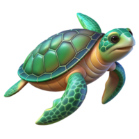 mesmerizing surreal A sea turtle swimming, NO BACKGROUND with Transparent Background. 8K png