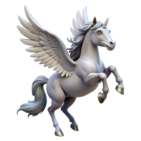 mysterious vibrant A majestic pegasus rearing up, NO BACKGROUND with Transparent Background. perfect clarity png