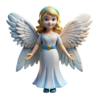 splendid intense nordic A beautiful angel with feathered wings, NO BACKGROUND with Transparent Background. studio quality png
