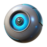 signature modern Cybernetic eye, glowing pupil, futuristic implant. NO BACKGROUND with Transparent Background. crisp png