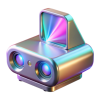 picturesque dynamic elegant Holographic projector, futuristic device, 3D image display. NO BACKGROUND with Transparent Background. 8K png