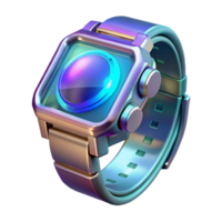 sought-after victorian Futuristic watch, holographic display, advanced features, sleek design. NO BACKGROUND with Transparent Background. masterfully captured png