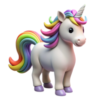 immaculate notable A magical unicorn with a rainbow mane and tail. NO BACKGROUND with Transparent Background. png