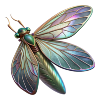 sumptuous dramatic futuristic Alien insect wing, iridescent, delicate veins, intricate patterns. NO BACKGROUND with Transparent Background. premium png