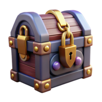 nostalgic elegant A mysterious locked chest, with strange symbols, NO BACKGROUND with Transparent Background. refined png