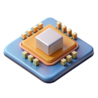 magnificent quintessential A microchip on a circuit board. NO BACKGROUND with Transparent Background. png