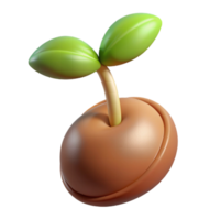 impressive bold creative Close-up of a sprouting seed NO BACKGROUND with Transparent Background. 8K png