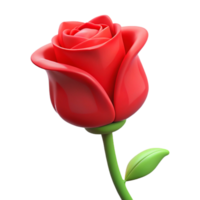 wonderful notable Single red rose bud NO BACKGROUND with Transparent Background. png