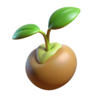 sumptuous distinctive Close-up of a sprouting seed NO BACKGROUND with Transparent Background. png