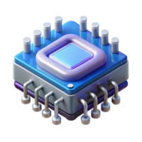 magnificent melancholic artistic A quantum computer processor. NO BACKGROUND with Transparent Background. top-tier png