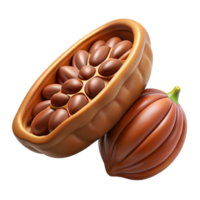 sought-after creative Cocoa pod cut open showing beans NO BACKGROUND with Transparent Background. impeccable png