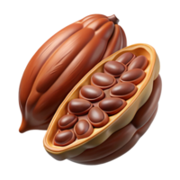 pristine tranquil retro Cocoa pod cut open showing beans NO BACKGROUND with Transparent Background. gallery standard png
