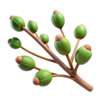 sumptuous joyful victorian Close-up of a tree branch with buds NO BACKGROUND with Transparent Background. handcrafted png