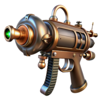 apaixonado deslumbrante steampunk raio arma de fogo com brilhando vácuo tubos e cobre fiação. não fundo com transparente fundo. sem falhas png