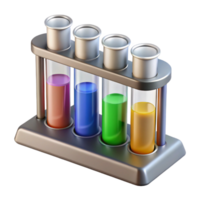 intense hypnotic Test tube rack with various colored liquids NO BACKGROUND with Transparent Background. expertly shot png