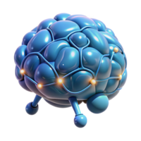 striking joyful vintage Artificial intelligence brain, glowing connections NO BACKGROUND with Transparent Background. masterfully captured png