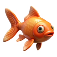 magnificent acclaimed A single goldfish swimming, NO BACKGROUND with Transparent Background. png