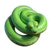 splendid acclaimed A slithering green tree python, coiled, NO BACKGROUND with Transparent Background. png